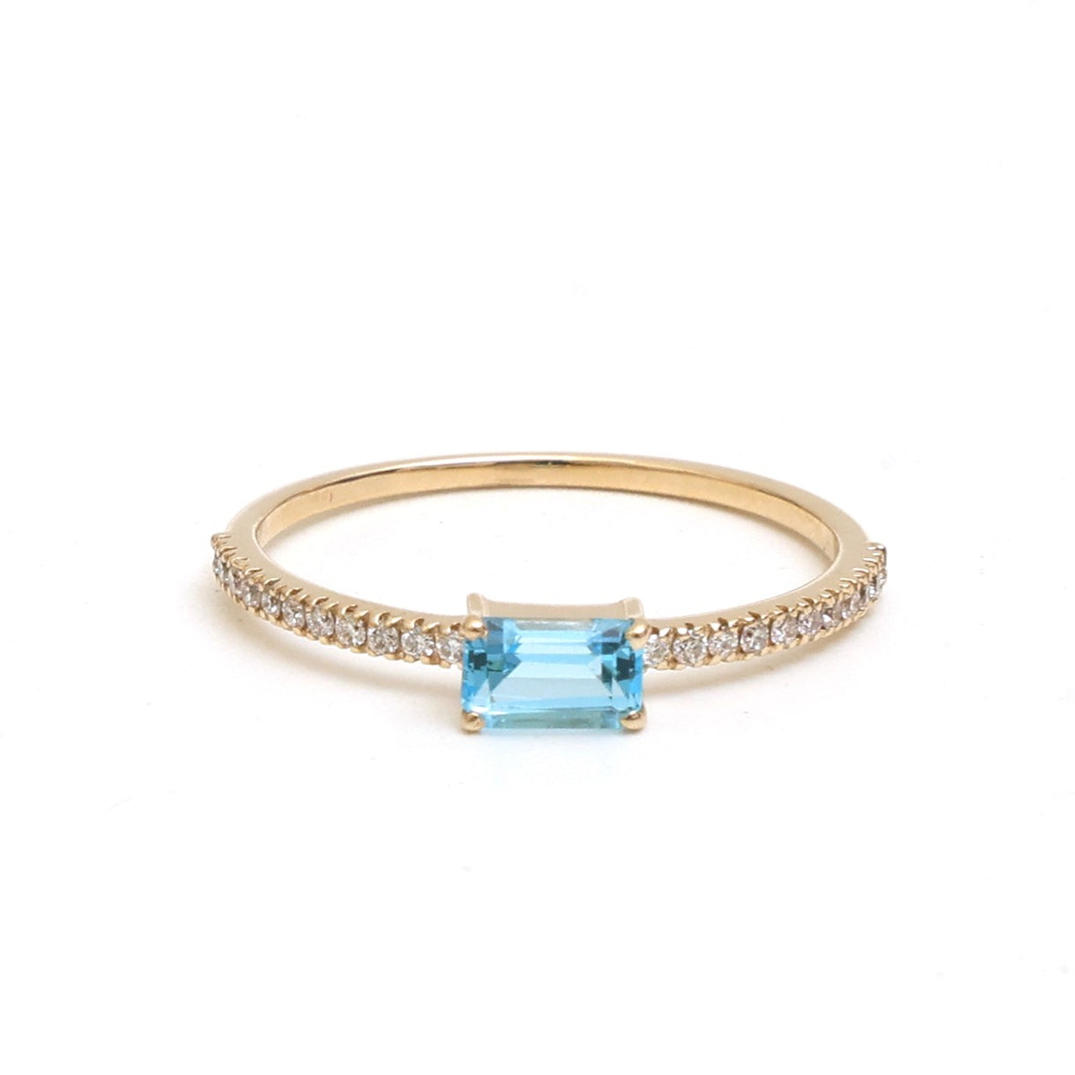 Blue Topaz Diamond Ring