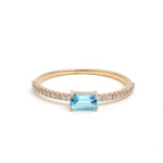 Blue Topaz Diamond Ring