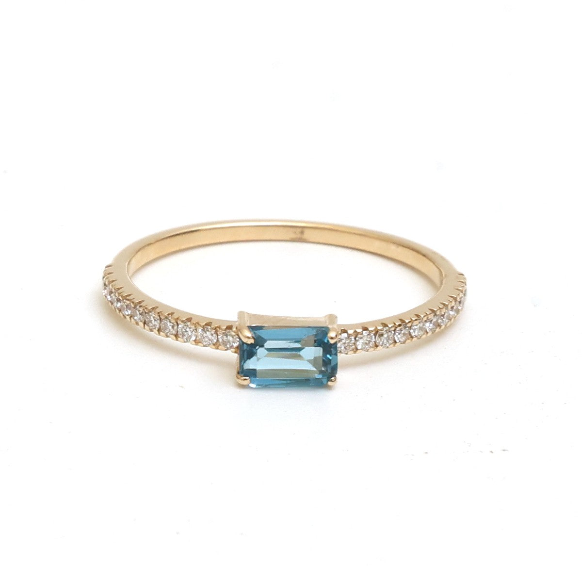 Blue Topaz Diamond Ring