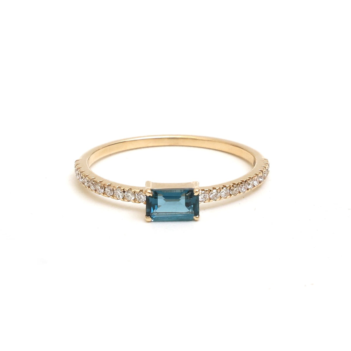 Blue Topaz Diamond Ring
