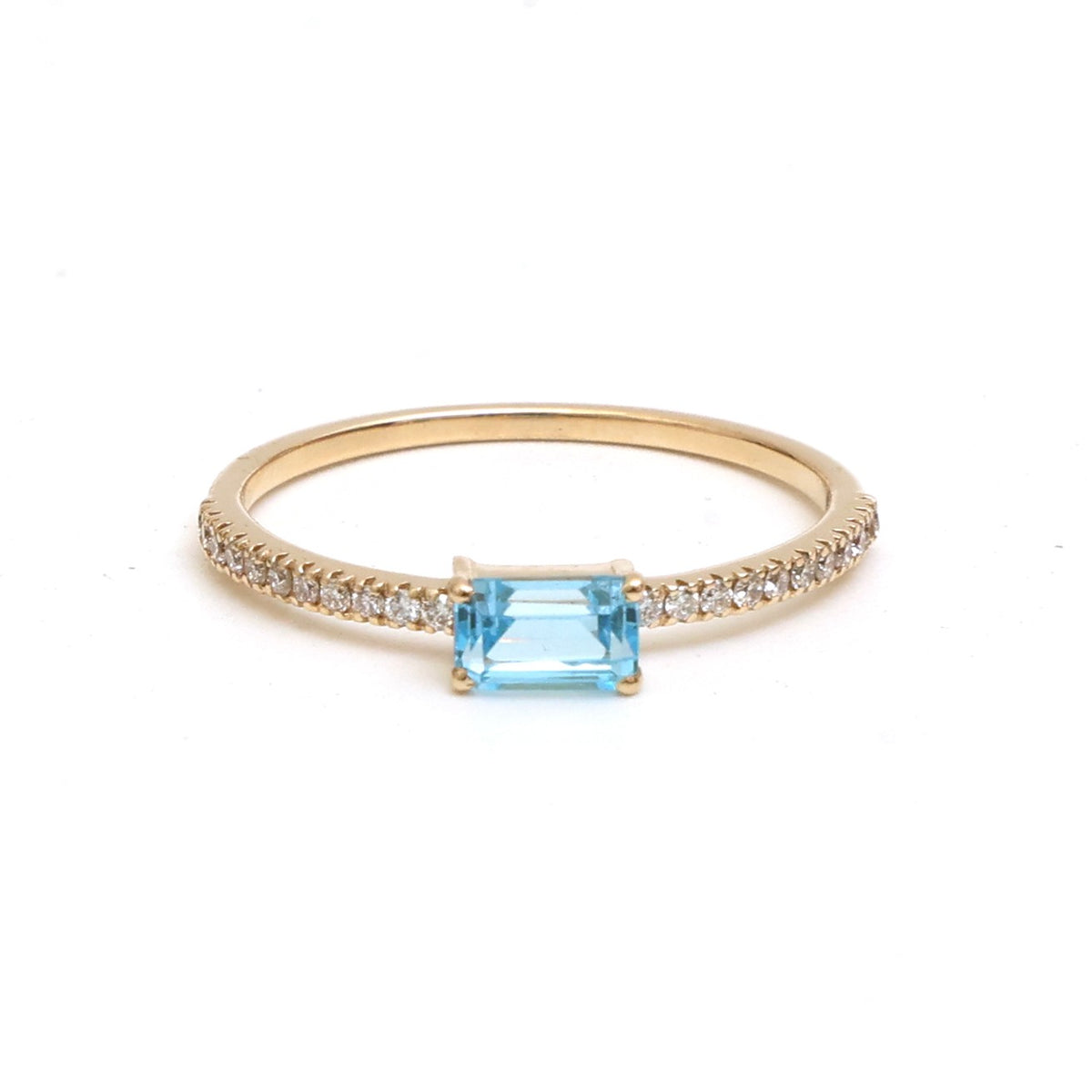 Blue Topaz Diamond Ring