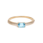 Blue Topaz Diamond Ring