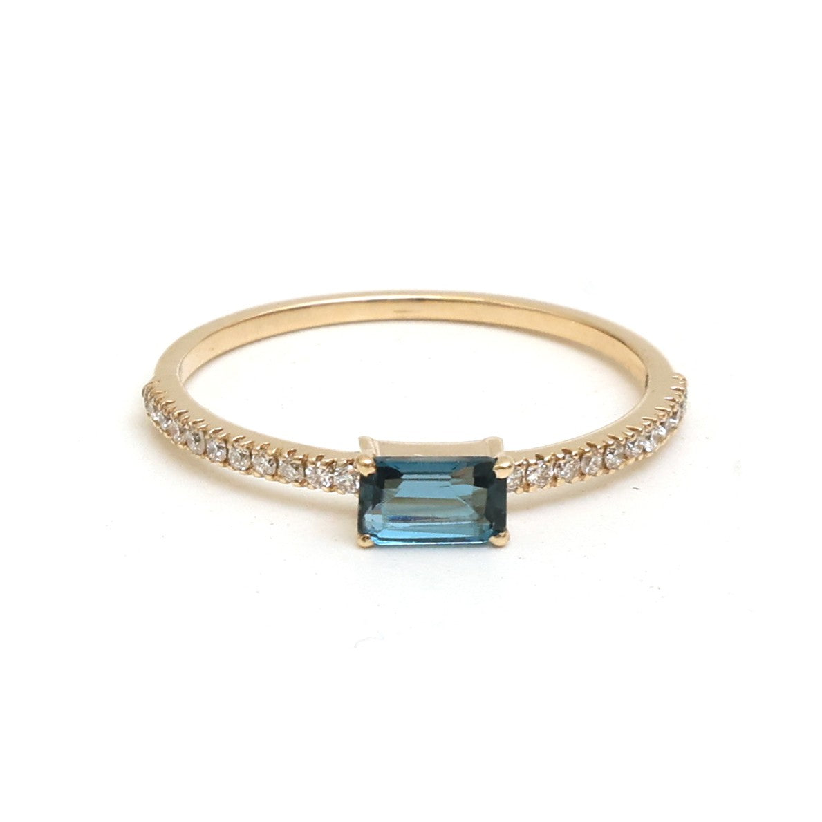 Blue Topaz Diamond Ring