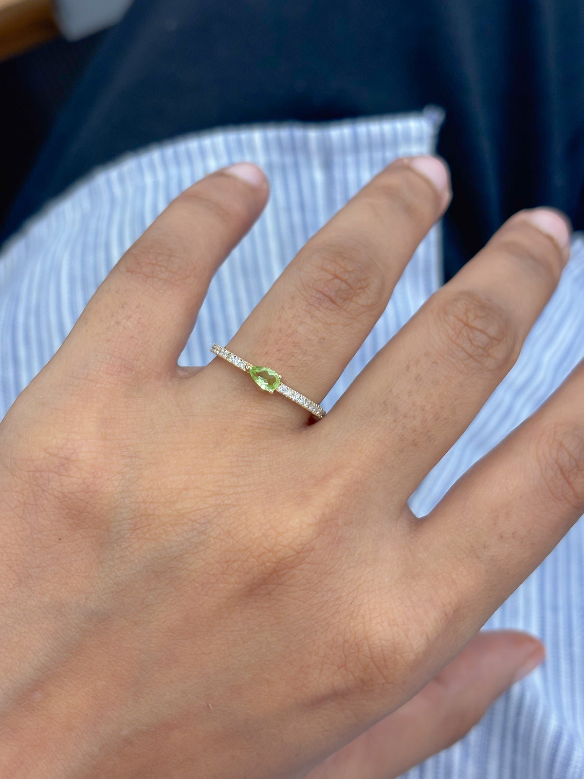 Peridot Diamond Ring