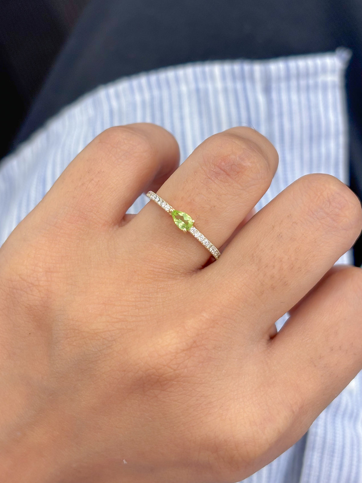 Peridot Diamond Ring