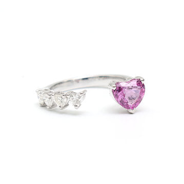 Pink Sapphire Diamond Ring