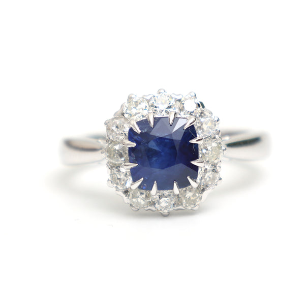 Blue Sapphire Diamond Ring