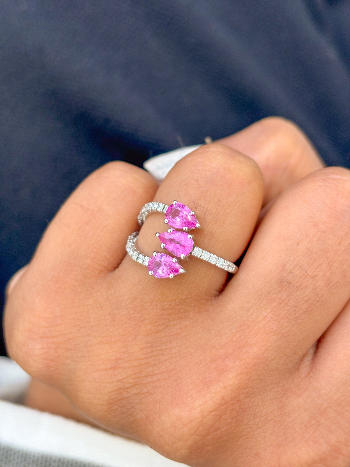 Pink Sapphire Diamond Ring