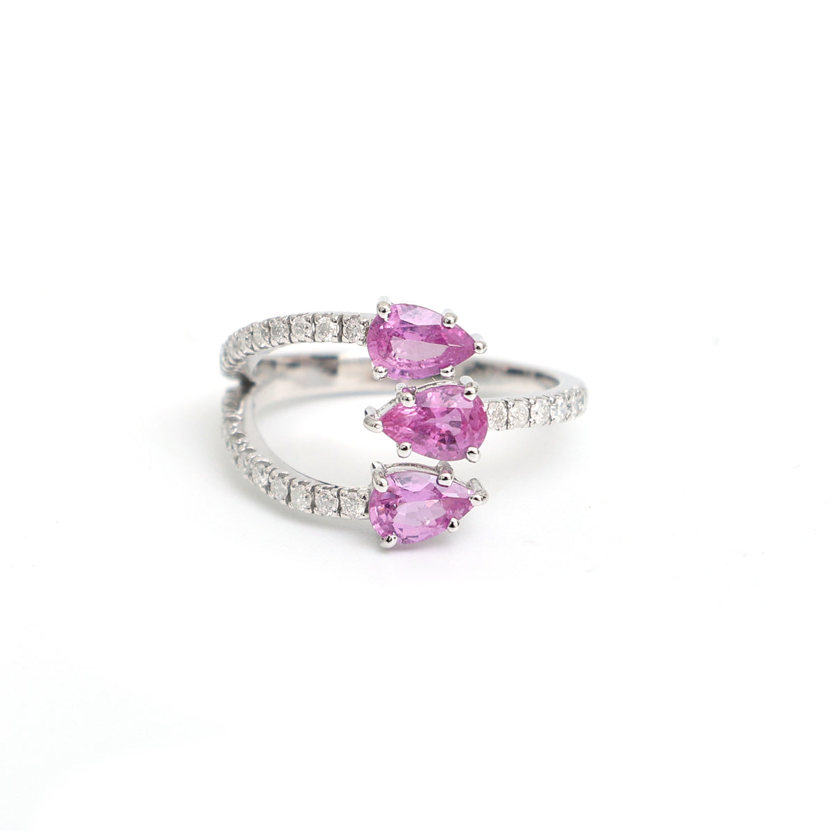 Pink Sapphire Diamond Ring