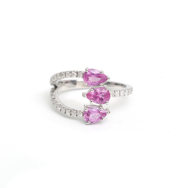 Pink Sapphire Diamond Ring