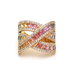 Rainbow Sapphire Diamond Ring