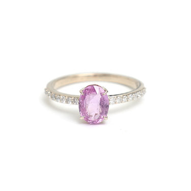 Pink Sapphire Diamond Ring