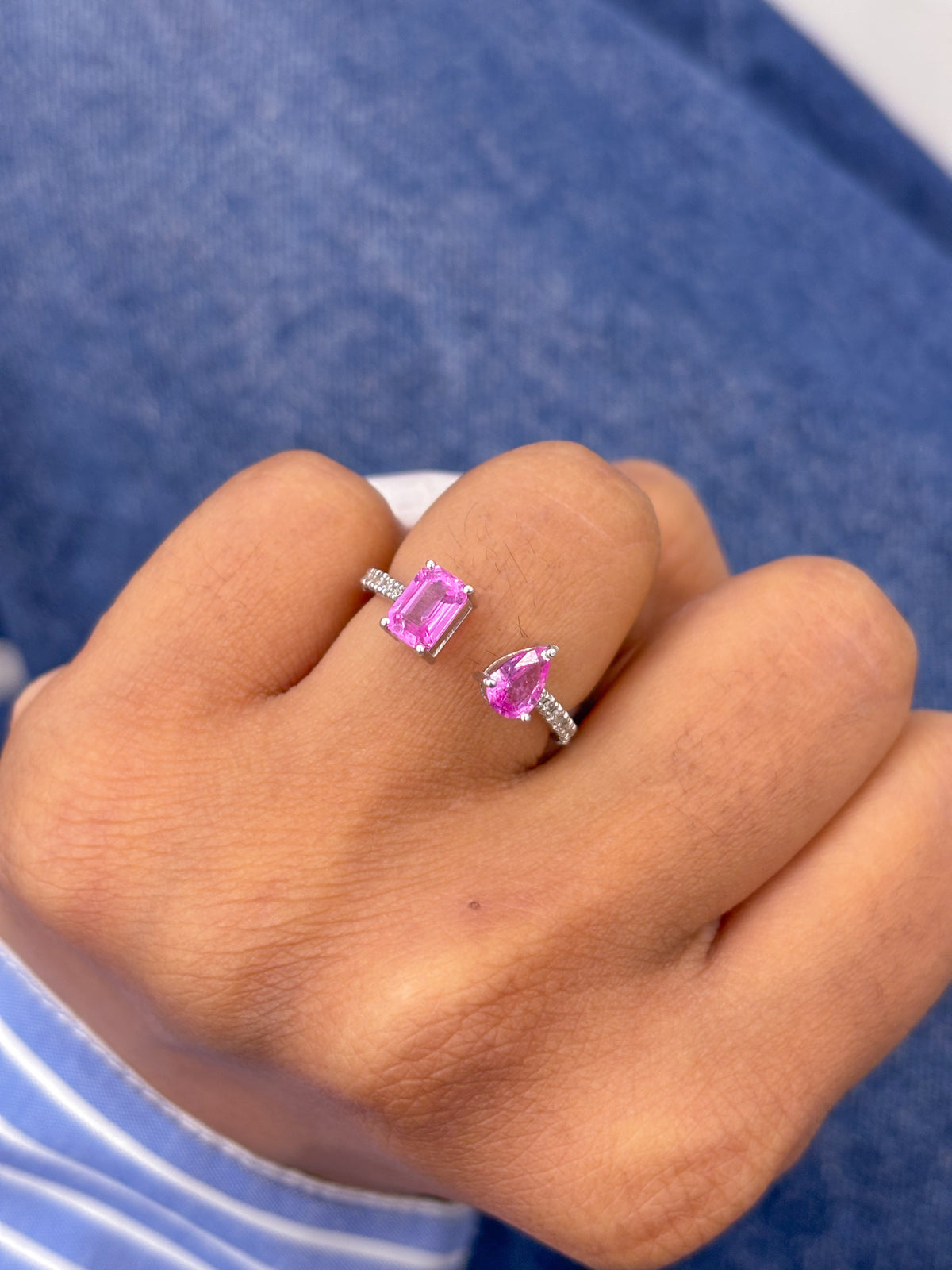 Pink Sapphire Diamond Ring