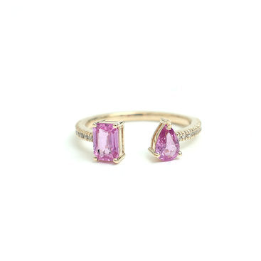 Pink Sapphire Diamond Ring