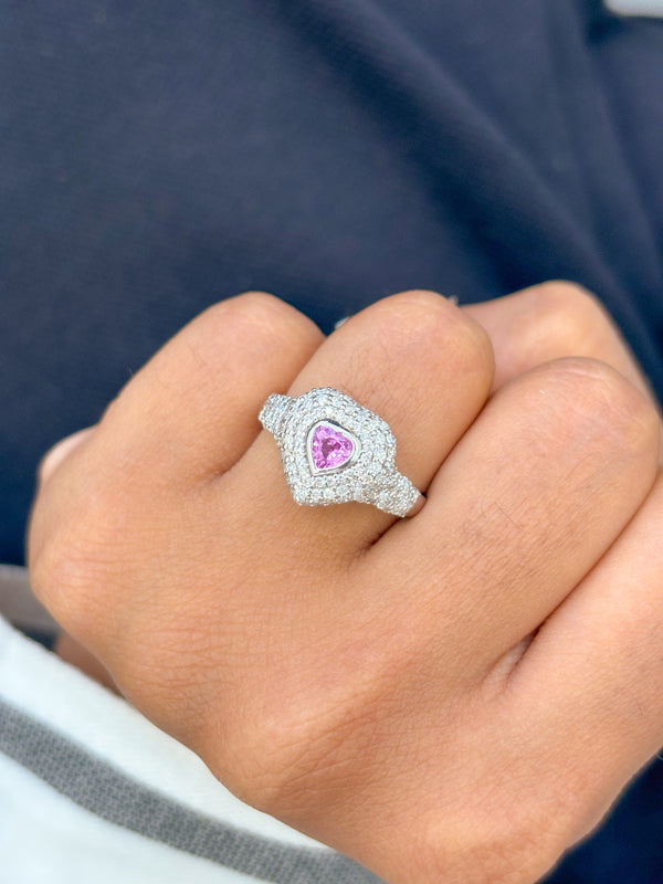 Diamond Pink Sapphire Ring