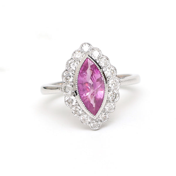 Pink Sapphire Diamond Ring