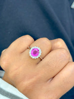 Pink Sapphire Diamond Ring