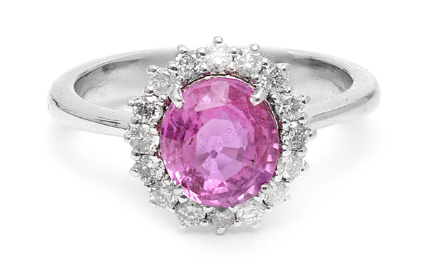 Pink Sapphire Diamond Ring
