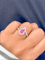Pink Sapphire Diamond Ring