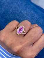 Pink Sapphire Diamond Ring