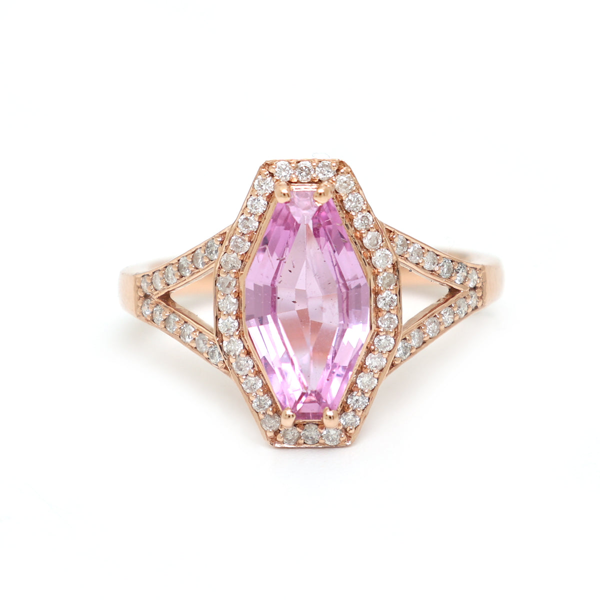 Pink Sapphire Diamond Ring