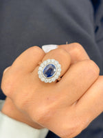 Blue Sapphire Diamond Ring