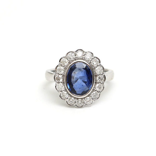 Blue Sapphire Diamond Ring