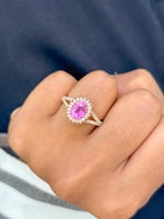 Pink Sapphire Diamond Ring