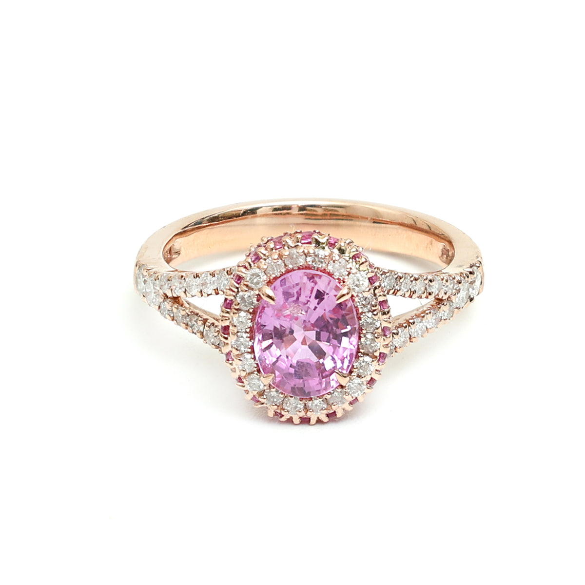 Pink Sapphire Diamond Ring