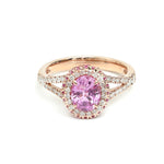 Pink Sapphire Diamond Ring