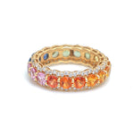 Rainbow Sapphire Diamond Ring