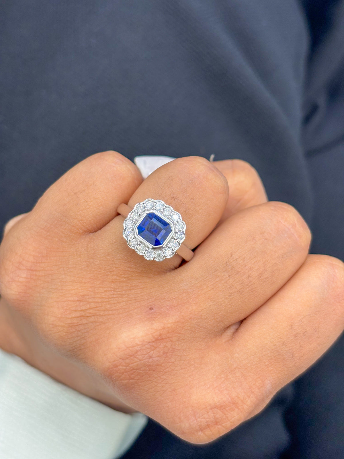 Blue Sapphire Diamond Ring