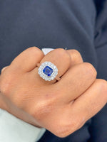 Blue Sapphire Diamond Ring