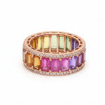 Rainbow Sapphire Diamond Ring