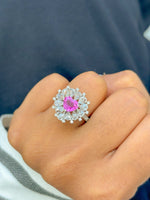 Pink Sapphire Diamond Ring