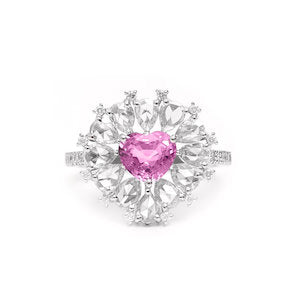 Pink Sapphire Diamond Ring