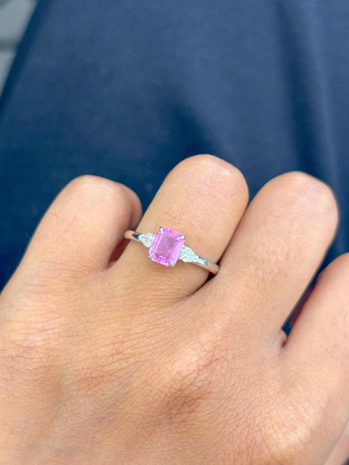 Pink Sapphire Diamond Ring