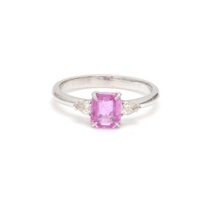 Pink Sapphire Diamond Ring