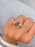 Ruby Diamond Emerald Ring