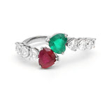 Ruby Diamond Emerald Ring