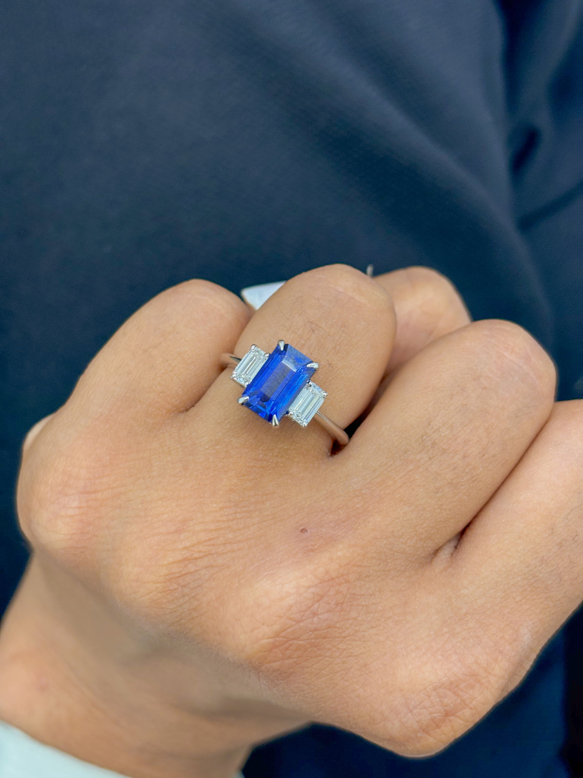 Blue Sapphire Diamond Ring
