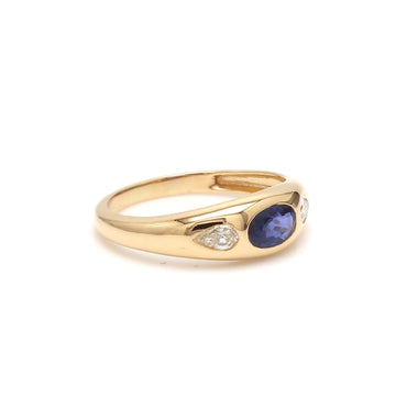 Blue Sapphire Oval Mini Chunky Ring
