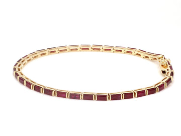 Ruby Baguette Bar Set Tennis Bracelet