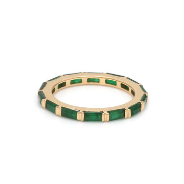 Natural Emerald  Baguette Cut Eternity Band