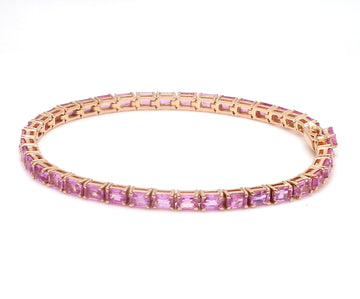 Pink Sapphire Octagon East West Bracelet