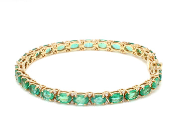 Emerald Diamond Oval Tennis Bracelet