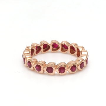Ruby Heart Round Ring