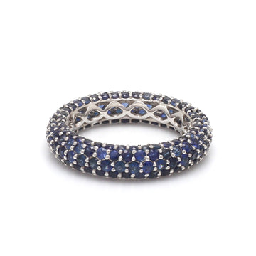 Blue Sapphire Pave Set Inside Out Ring