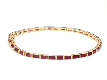 Real Ruby Baguette Channel Set Tennis Bracelet