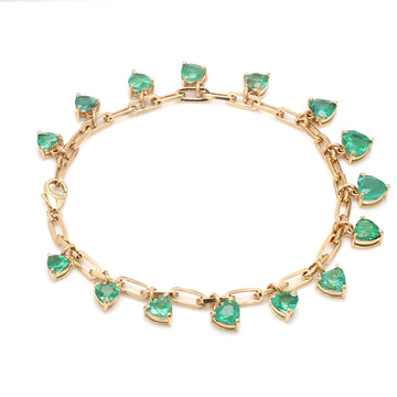 Emerald Heart Charms Bracelet